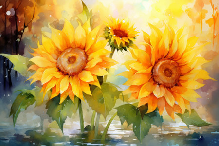Radiant Sunflowers - Generative AIの素材