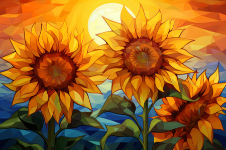 Radiant Sunflowers - Generative AIの素材