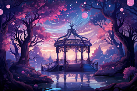 Whimsical starlight gazebos - Generative AIの素材
