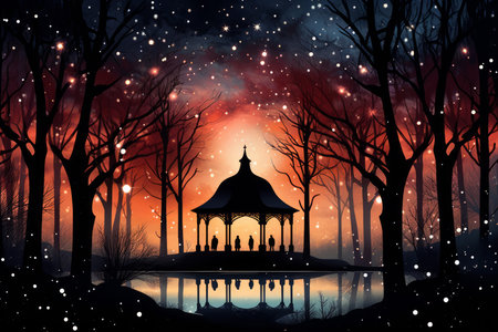 Whimsical starlight gazebos - Generative AIの素材