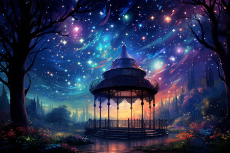 Whimsical starlight gazebos - Generative AIの素材