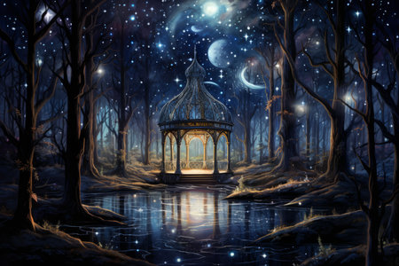 Whimsical starlight gazebos - Generative AIの素材