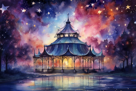 Whimsical starlight gazebos - Generative AIの素材