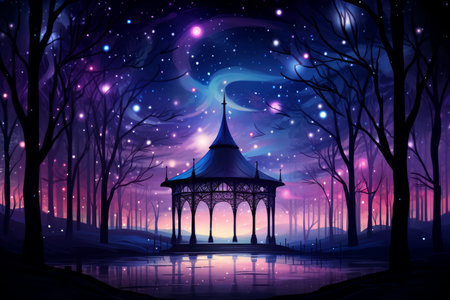 Whimsical starlight gazebos - Generative AIの素材