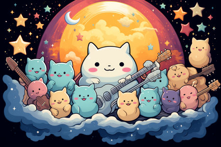 Harmonious celestial harmonicas - Generative AIの素材