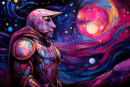 Stoic and honorable knight - Generative AIの素材