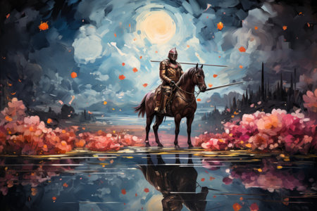 Stoic and honorable knight - Generative AIの素材