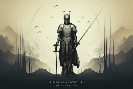 Stoic and honorable knight - Generative AIの素材