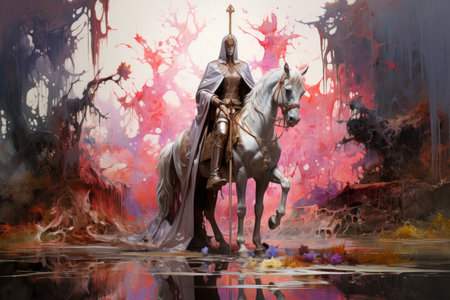 Stoic and honorable knight - Generative AIの素材