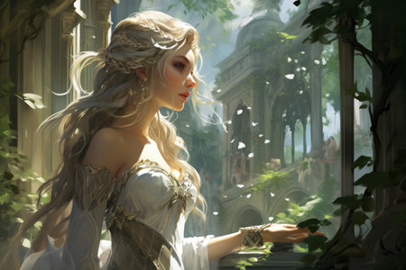 Graceful elven archer - Generative AIの素材