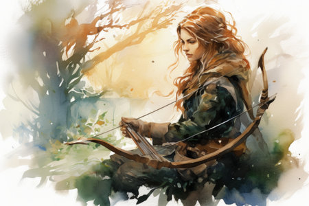 Graceful elven archer - Generative AIの素材
