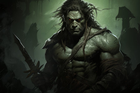 Hulking half-orc warrior - Generative AIの素材