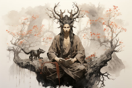 Wise elven druid - Generative AIの素材