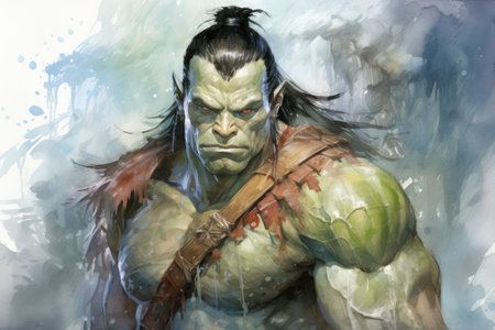 Hulking half-orc warrior - Generative AIの素材