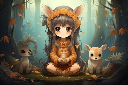 Wise elven druid - Generative AIの素材