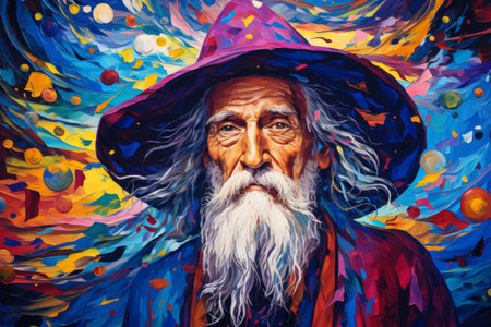 Elderly wizard - Generative AIの素材