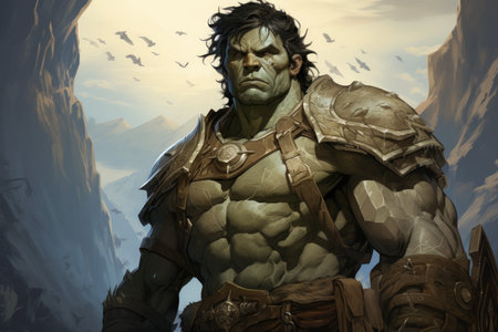 Hulking half-orc warrior - Generative AIの素材