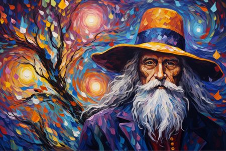 Elderly wizard - Generative AIの素材