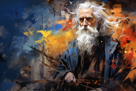 Elderly wizard - Generative AIの素材