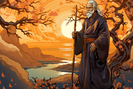 Elderly wizard - Generative AIの素材
