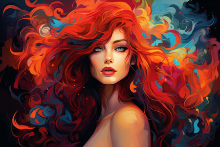 Fiery-tempered sorceress - Generative AIの素材