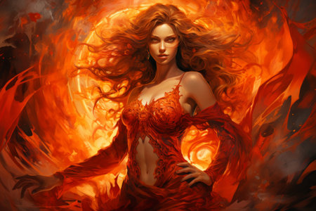 Fiery-tempered sorceress - Generative AIの素材