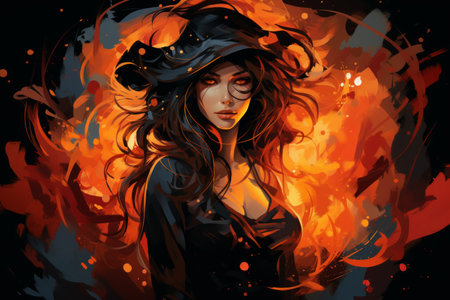 Fiery-tempered sorceress - Generative AIの素材