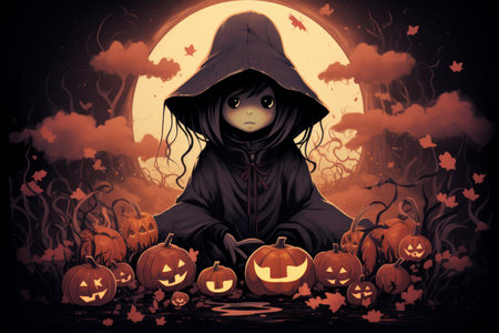 A brooding and mysterious warlock, bound to a powerful otherworldly patron and wielding eldritch powers. - Generative AIの素材