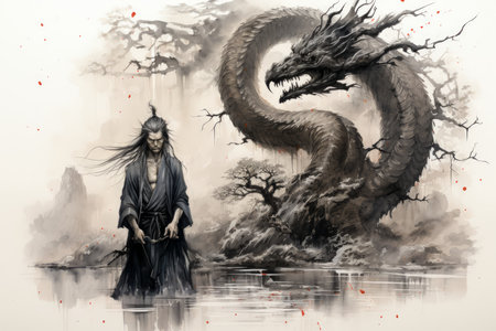 A brooding and mysterious warlock, bound to a powerful otherworldly patron and wielding eldritch powers. - Generative AIの素材