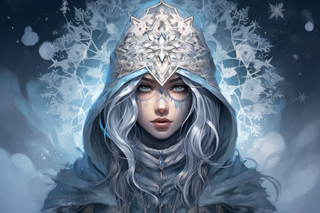 A frost mage, capable of freezing enemies in their tracks and summoning blizzards of icy destruction. - Generative AIの素材