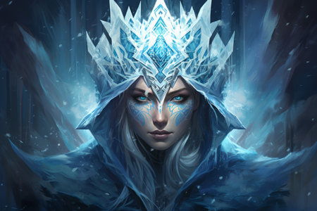 A frost mage, capable of freezing enemies in their tracks and summoning blizzards of icy destruction. - Generative AIの素材