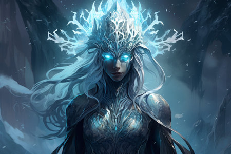 A frost mage, capable of freezing enemies in their tracks and summoning blizzards of icy destruction. - Generative AIの素材