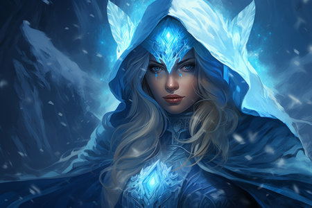 A frost mage, capable of freezing enemies in their tracks and summoning blizzards of icy destruction. - Generative AIの素材