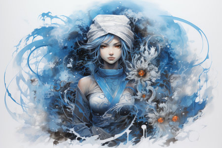 A frost mage, capable of freezing enemies in their tracks and summoning blizzards of icy destruction. - Generative AIの素材