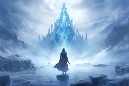 A frost mage, capable of freezing enemies in their tracks and summoning blizzards of icy destruction. - Generative AIの素材