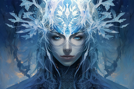 A frost mage, capable of freezing enemies in their tracks and summoning blizzards of icy destruction. - Generative AIの素材