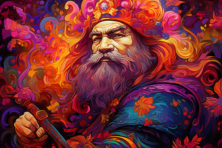 A battle-hardened dwarf warrior, renowned for skill with a warhammer and unyielding determination. - Generative AIの素材