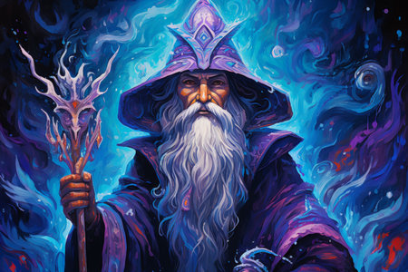 A frost mage, capable of freezing enemies in their tracks and summoning blizzards of icy destruction. - Generative AIの素材