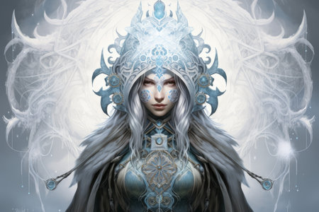 A frost mage, capable of freezing enemies in their tracks and summoning blizzards of icy destruction. - Generative AIの素材