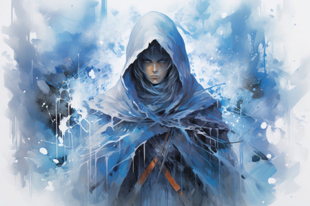 A frost mage, capable of freezing enemies in their tracks and summoning blizzards of icy destruction. - Generative AIの素材