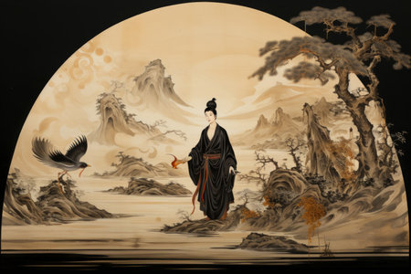 A noble and just ruler, guiding their kingdom with wisdom - Generative AIの素材