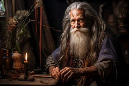 A wise and revered elder, sought after for their sage advice - Generative AIの素材