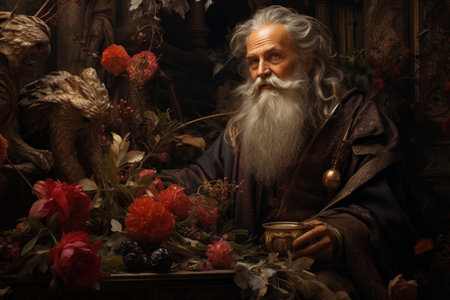 A wise and revered elder, sought after for their sage advice - Generative AIの素材