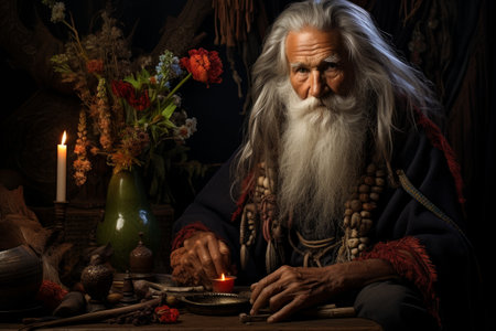 A wise and revered elder, sought after for their sage advice - Generative AIの素材