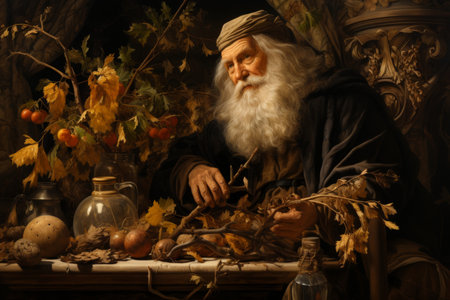 A wise and revered elder, sought after for their sage advice - Generative AIの素材