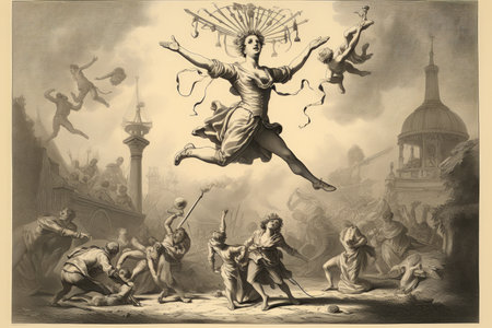 A skilled and agile acrobat, performing death-defying stunts - Generative AIの素材