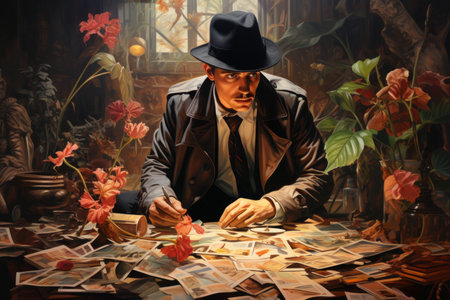 A cunning and intuitive investigator, solving mysteries - Generative AIの素材