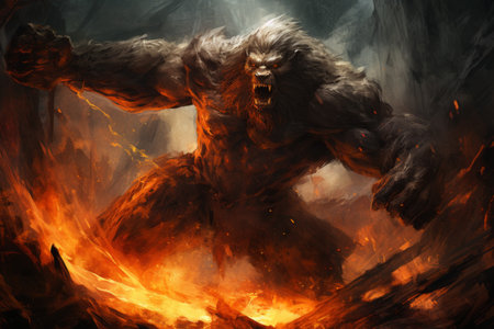 A fearless and mighty berserker, unleashing devastating attacks - Generative AIの素材