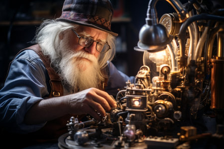 A quick-witted gnome inventor, creating ingenious gadgets - Generative AIの素材