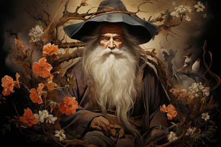 A wise and venerable sage, possessing profound knowledge of history and arcane arts. - Generative AIの素材